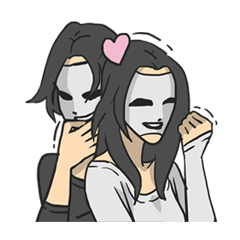 [LINEスタンプ] AsB - The Mask Emotions Couple 