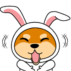 [LINEスタンプ] 豆柴ウサギ 
