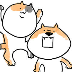 [LINEスタンプ] しば助さんとみけ吉さん 
