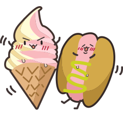 [LINEスタンプ] Ice cream and hot dog life 