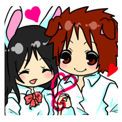 [LINEスタンプ] うさぎ系女子とわんこ系男子 