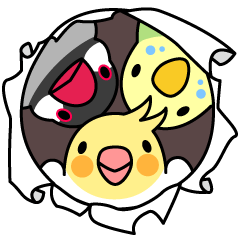 [LINEスタンプ] おしゃべりインコと文鳥「ぴっぴう隊」
