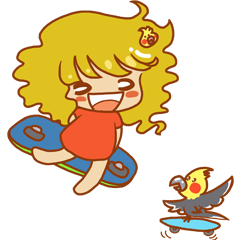 [LINEスタンプ] Cockatiels and Veggie Girl's Daily Life 
