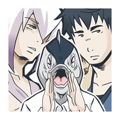 [LINEスタンプ] マグロ男と上から女と寡黙男。 fetchpriority=high