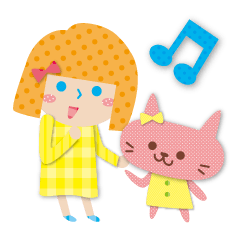 [LINEスタンプ] 女の子とねこ日常会話。子ども、友だちへ 