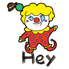 [LINEスタンプ] ピエロさん vol.02 (速く回答/英語) 