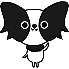 [LINEスタンプ] 可愛い白黒パピヨン