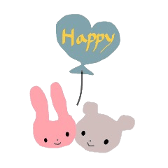 [LINEスタンプ] ふんわりくまとふんわりうさぎ 