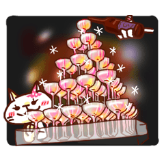 [LINEスタンプ] ねこの肉球＠夜会編