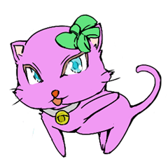 [LINEスタンプ] ピンクネコ 