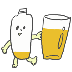 [LINEスタンプ] ボトル、たこやき、ぶた、ほし、フォーク S 