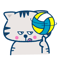 [LINEスタンプ] 猫の銀八（銀ちゃん）とバレーボール 