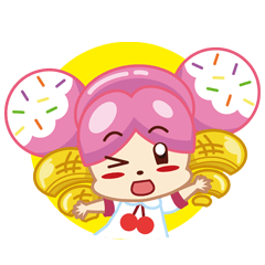 [LINEスタンプ] Pink ice cream with her friends(Patr 2) 