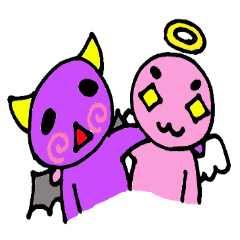 [LINEスタンプ] 不真面目天使と小悪魔 