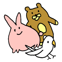 [LINEスタンプ] ゆるくいきましょ！ウサクマトリ 