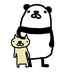 [LINEスタンプ] パンダとネコ少し fetchpriority=high