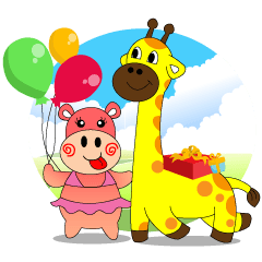 [LINEスタンプ] Giffy ＆ Hippy 