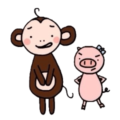[LINEスタンプ] さる男くんとブタ子ちゃん 