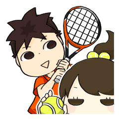 [LINEスタンプ] テニス部のふたり 