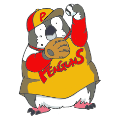 [LINEスタンプ] なでがたペンギン ソフトボールバージョン 