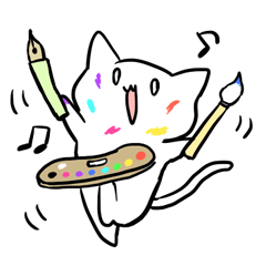 [LINEスタンプ] 絵描きねこ fetchpriority=high