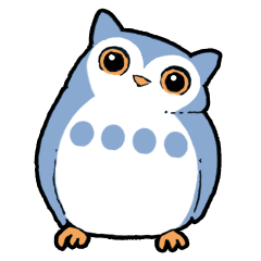 [LINEスタンプ] まんまるみみずく 