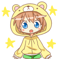 [LINEスタンプ] くまフードのゆうくん