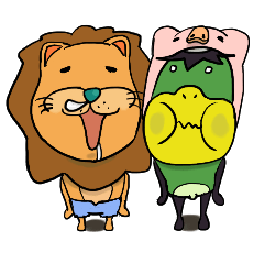 [LINEスタンプ] カッパブタ と パンツライオン 