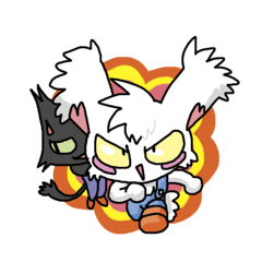 [LINEスタンプ] UPPERウサ男とDOWNERねこぜ 