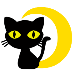 [LINEスタンプ] 月と黒猫 