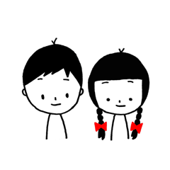 [LINEスタンプ] おさげの女の子 