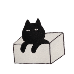 [LINEスタンプ] くろねこ（メス） 