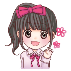 [LINEスタンプ] リボンの女の子 