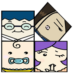 [LINEスタンプ] Funny Family in the Box fetchpriority=high