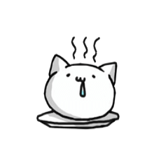[LINEスタンプ] The white cat and powder 