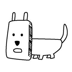 [LINEスタンプ] 四角顔犬 