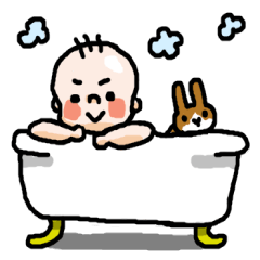 [LINEスタンプ] 赤ちゃんとうさぎ 