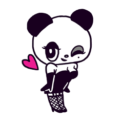 [LINEスタンプ] パーティーガールBLACKPANDA 