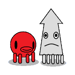 [LINEスタンプ] タコさんとイカさん 