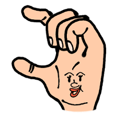 [LINEスタンプ] 手と顔の融合生命体「山田ゆび男」 
