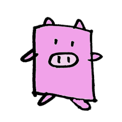 [LINEスタンプ] 四角い豚 