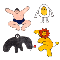 [LINEスタンプ] まくしたまごりらいおん 