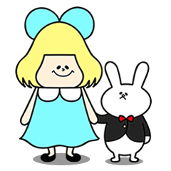 [LINEスタンプ] アリスと執事うさぎ