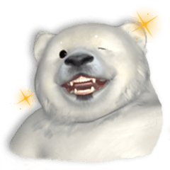 [LINEスタンプ] 北極熊の赤ちゃん 3Dスタンプ 