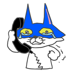 [LINEスタンプ] 仮面ネコのハッチン〜電話で代弁 