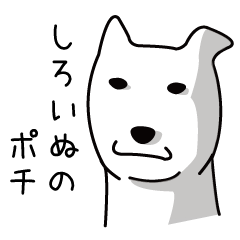 [LINEスタンプ] しろいぬのポチ 