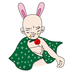 [LINEスタンプ] baldness rabbit 