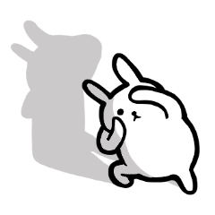 [LINEスタンプ] 白黒うさぎ 