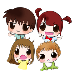 [LINEスタンプ] かわいい4兄弟 