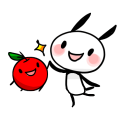 [LINEスタンプ] りんごちゃんとうさパンダ 